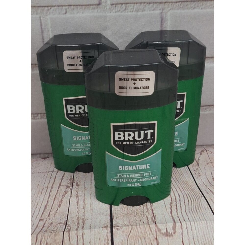Brut Signature Antiperspirant & Deodorant Stick For Men 2 Oz Sweat Protection Od